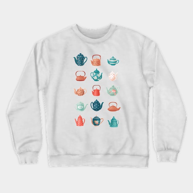 Tea Pots Crewneck Sweatshirt by Elena Amo